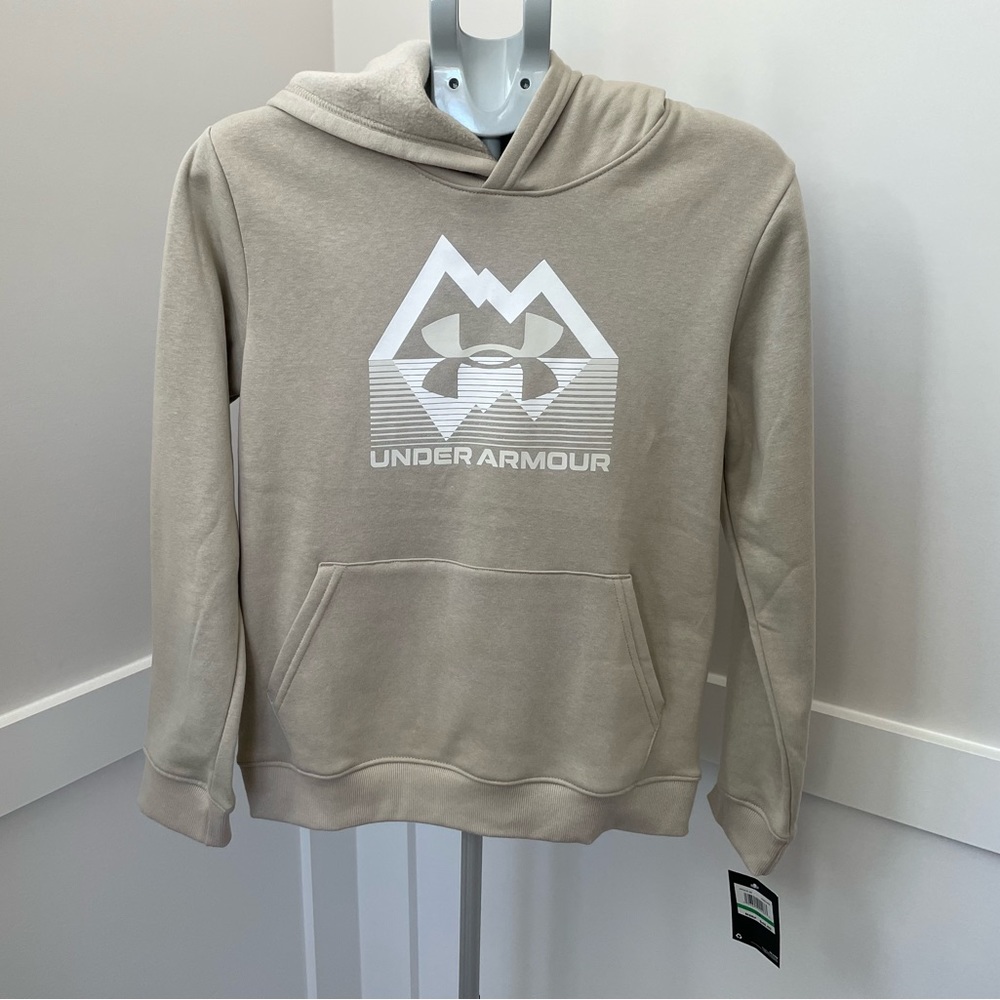 Youth large under armour tan sweatshirt new with tags
